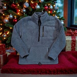 PINK Victoria's Secret Blue Sherpa Pullover Size Xtra Small